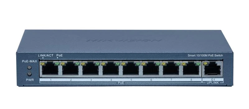 Hikvision 8 Port Fast Ethernet Unmanaged Poe Switch